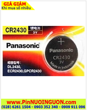 Pin CR2430 _Pin Panasonic CR2430; Pin 3v lithium Panasonic CR2430 _Made in Indonesia _1viên